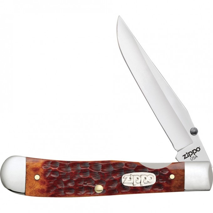 Нож перочинный ZIPPO CHESTNUT BONE STANDARD JIGGED TRAPPERLOCK + ЗАЖИГАЛКА 50599_207