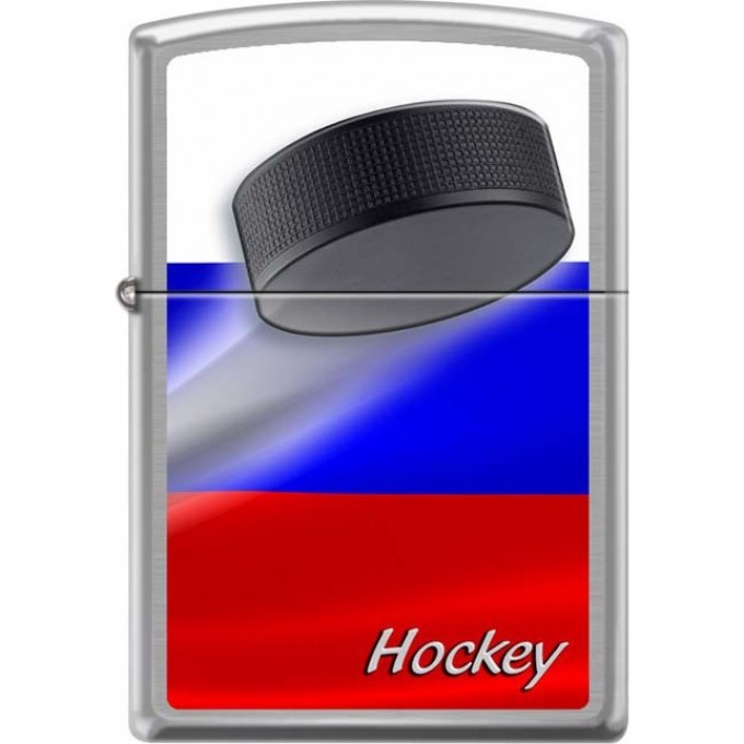 Зажигалка ZIPPO 200 RUSSIAN HOCKEY PUCK с российским хоккеем