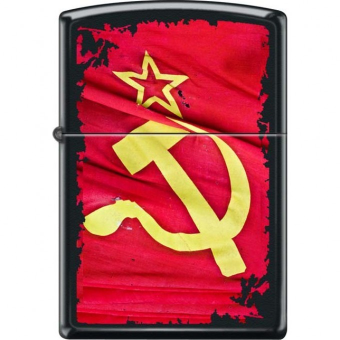 Зажигалка ZIPPO 218 SOVIET FLAG SICKLE с Серпом и Молотом